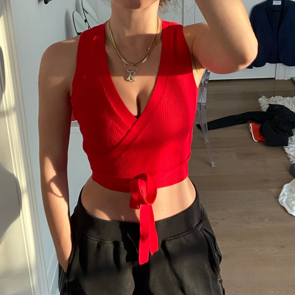 Intermix Celeste wrap knit top